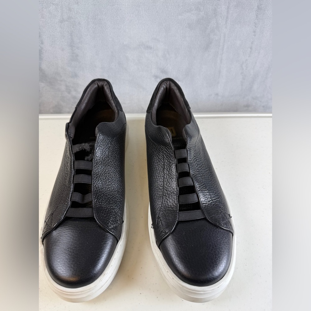 Bruno Magli Salvatore Sneakers Mens Size 12 Black Leather Shoes Comfy Slip On
